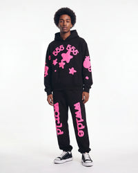 Sp5der Beluga Angel Number Hoodie Black/Pink