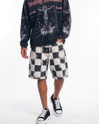 Vale Forever Checker Jorts Black/White