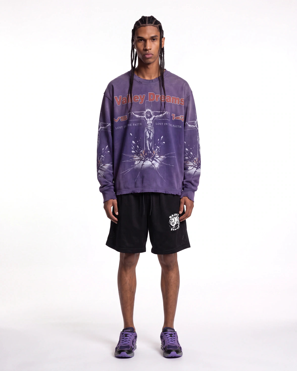 Vale Forever Concrete Cross L/S Tee Purple