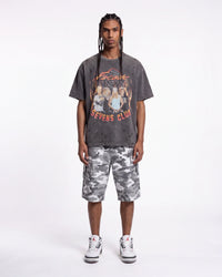 Triple Sevens Leather Camo Shorts Grey