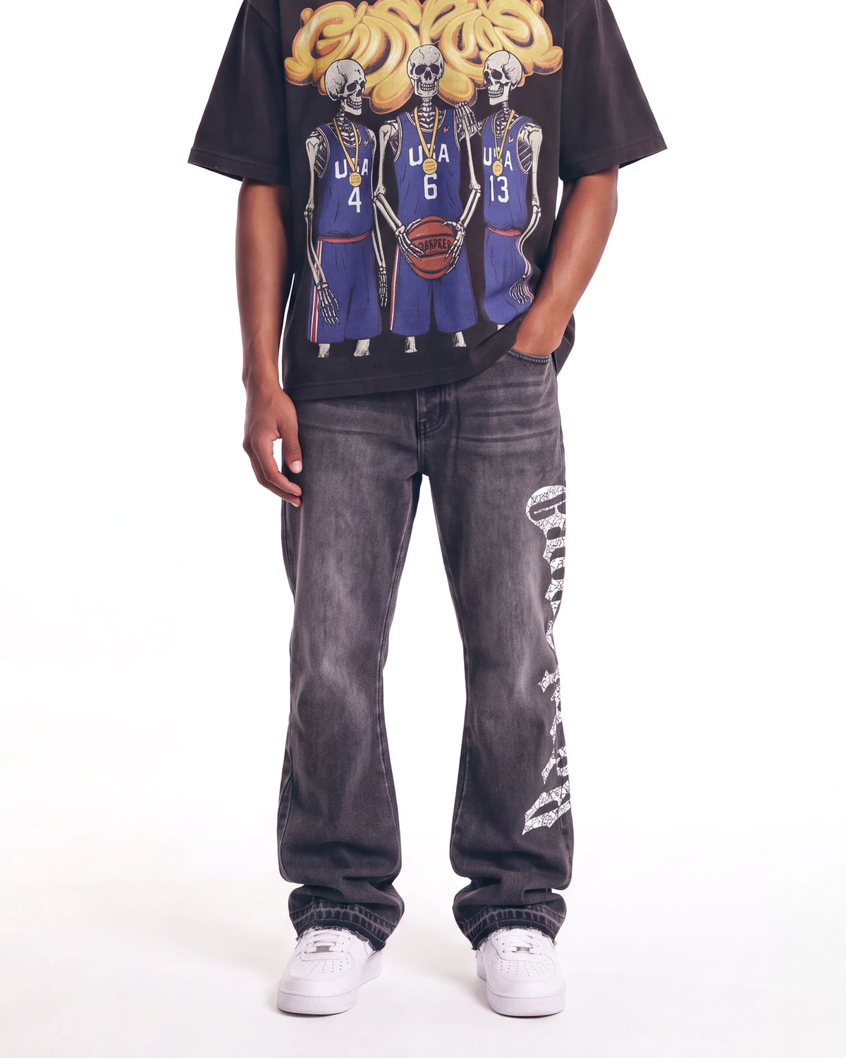 Godspeed OG Logo Flared Denim Grey Wash