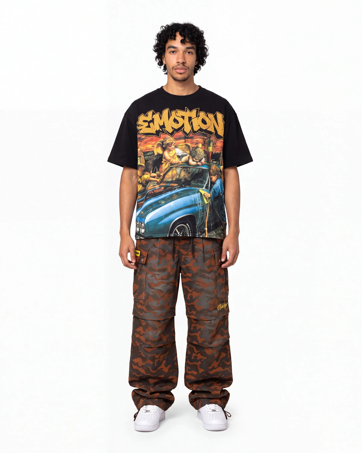 Mixed Emotions Angel Wash Tee Black
