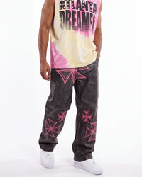 Vale Forever Croxxx Leather Pants Bubblegum Black/Pink