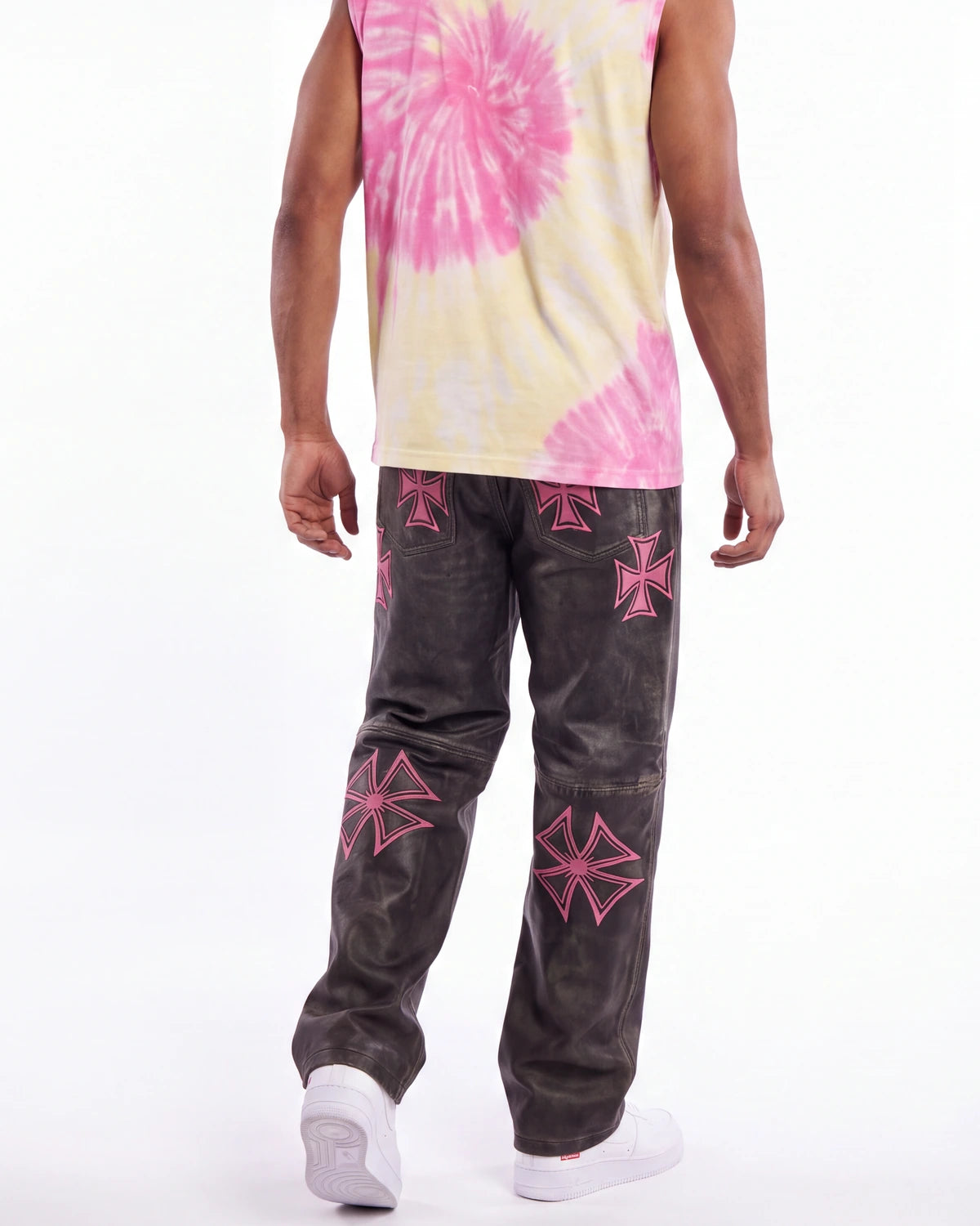 Vale Forever Croxxx Leather Pants Bubblegum Black/Pink