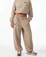 Boredom Kills Lounge Plaid Track Pants Khaki