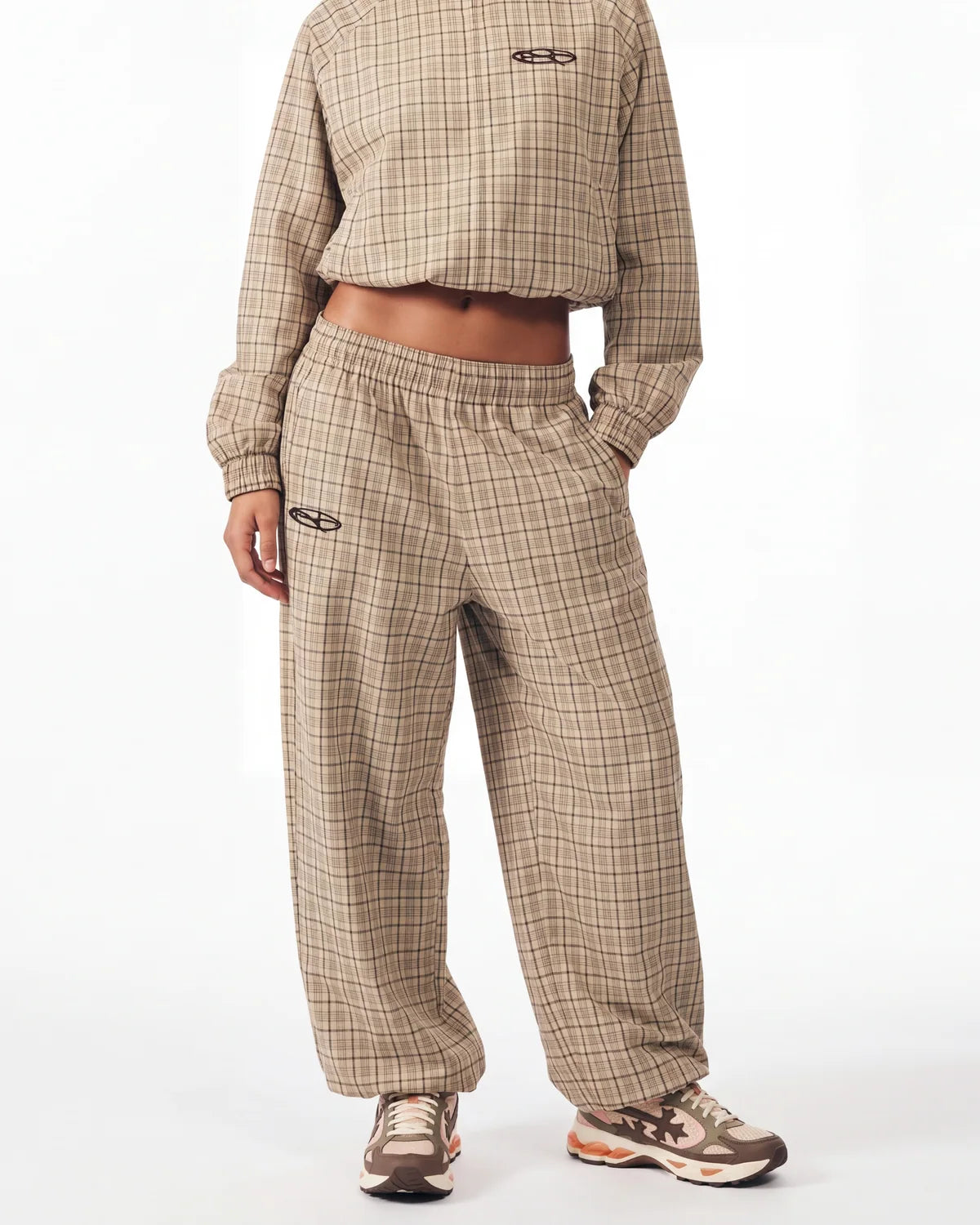 Boredom Kills Lounge Plaid Track Pants Khaki