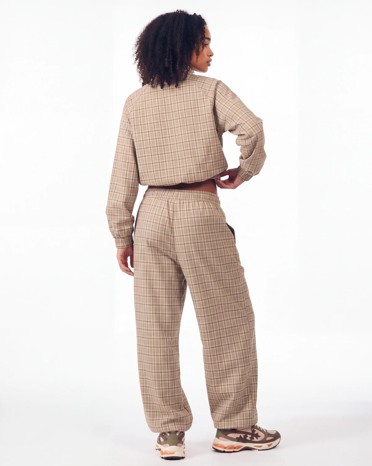 Boredom Kills Lounge Plaid Track Pants Khaki