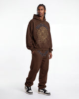 Sp5der OG Web Rhinestone Sweatpants Brown