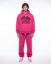 Sp5der Angel Number Hoodie Pink