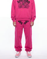 Sp5der Angel Number Sweatpants Pink