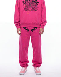 Sp5der Angel Number Sweatpants Pink