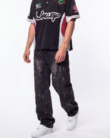 Vale Forever Black Cat Denim Jeans Black