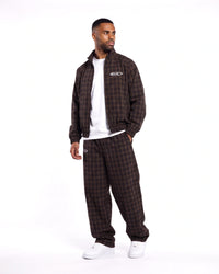 Boredom Kills Lounge Plaid Track Jacket Black