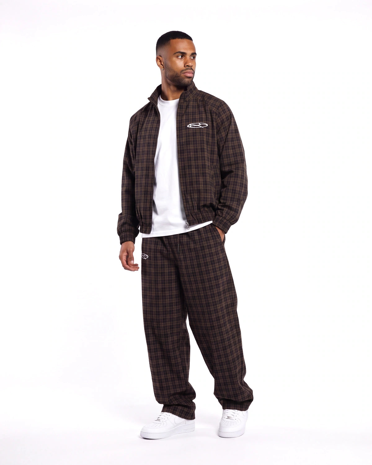 Boredom Kills Lounge Plaid Track Jacket Black