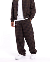 Boredom Kills Lounge Plaid Track Pants Black/Brown