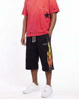 Boredom Kills Up in Flames Shorts Black