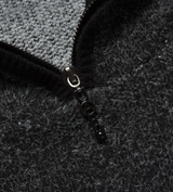 Absent Ash Mohair Knit Quarter Zip Balaclava Hoodie