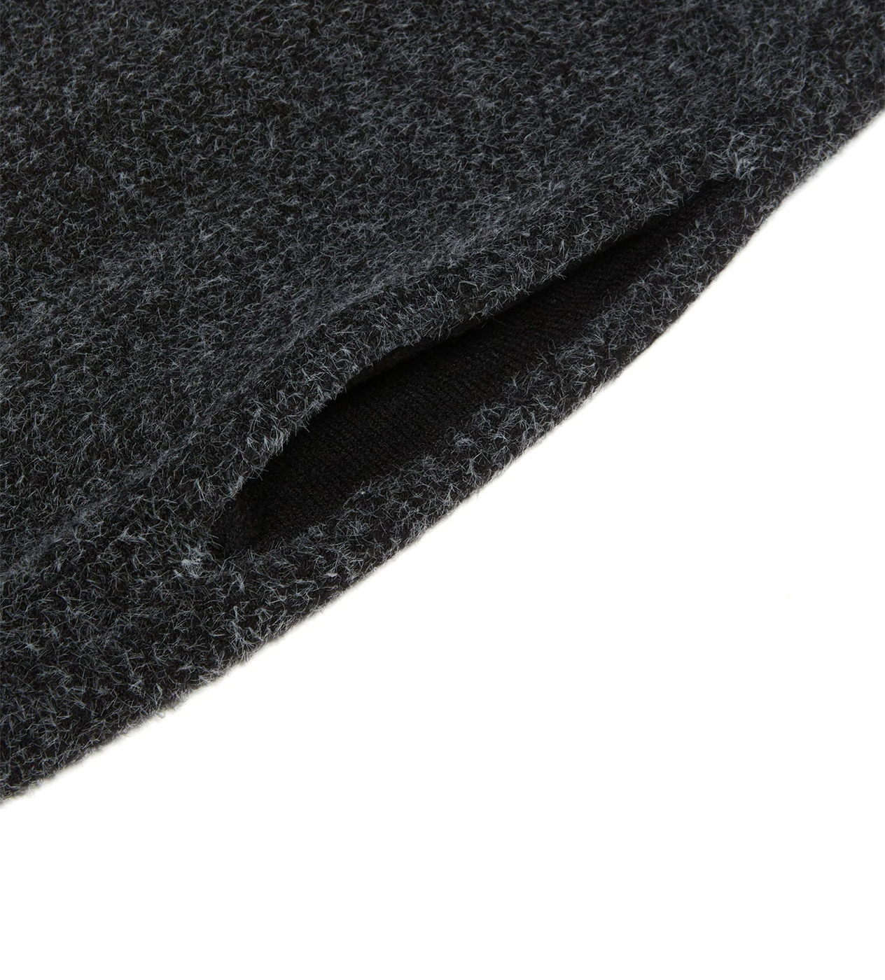 Absent Ash Mohair Knit Quarter Zip Balaclava Hoodie