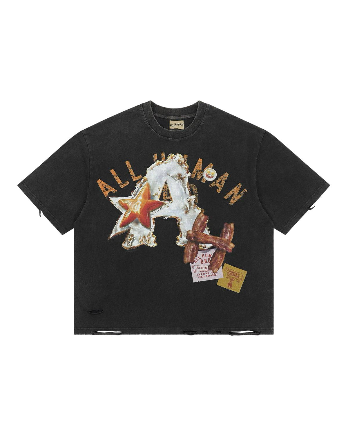 All Human Bacon Egg & Cheese Tee Black