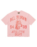 All Human College Dropout Tee Pink Wash