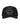 All Human Ghost V2 Trucker Hat Black, blacked-out mesh trucker with a tonal grey stitched-mouth smiley, front view