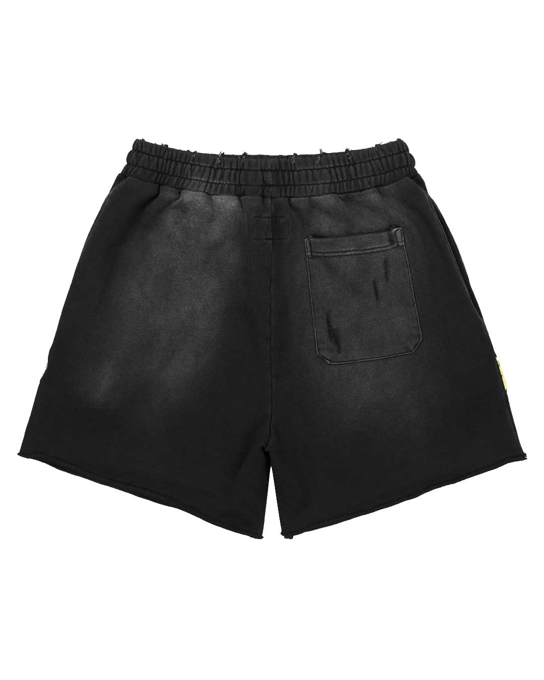 All Human Honey Moon Shorts V2 black, plain washed back with a welt pocket, back view