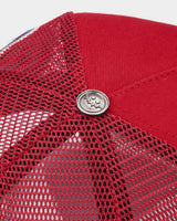 All Human Human After All V2 Trucker Hat Red, top view of the red crown