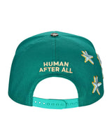 All Human Kilos V2 Trucker Hat Green/White, mesh back and snapback strap, back view