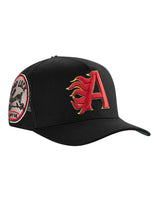 All Human King V2 Trucker Hat Black, side view of the black trucker cap