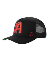 All Human King V2 Trucker Hat Black, opposite side view of the black trucker cap