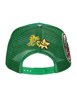 All Human Sunny V2 Trucker Hat Green, mesh back and snapback strap, back view