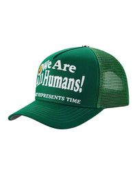 All Human Sunny V2 Trucker Hat Green, opposite side view of the green trucker cap