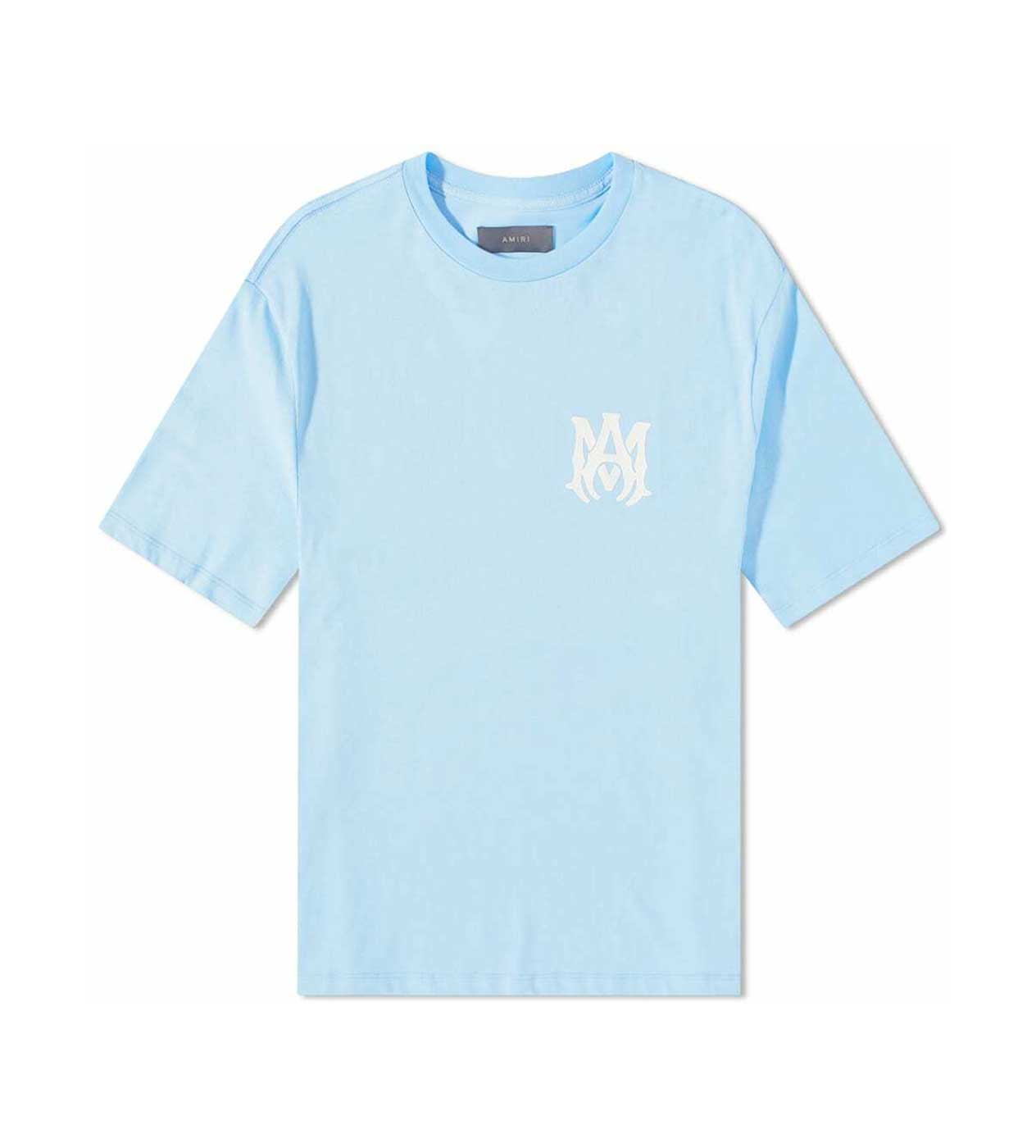 Amiri Baby Blue Logo Tee Front View