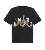 Amiri Tiger Tee Washed Black front view