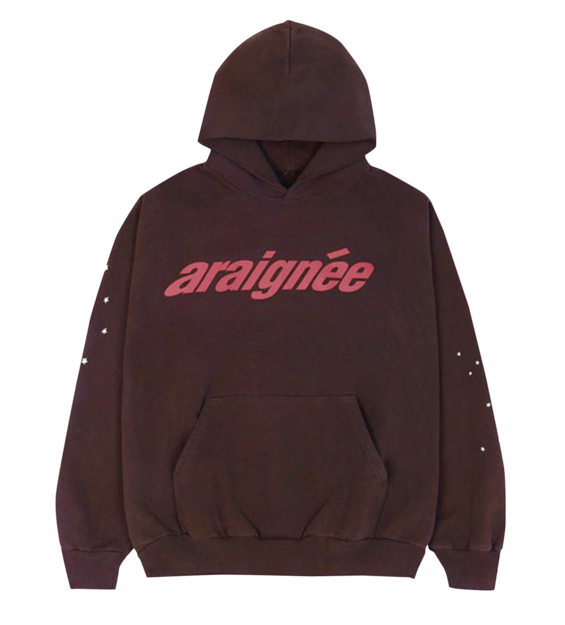 Product Image of Sp5der Arraignee Hoodie Brown Front View