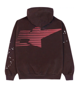 Product Image Of Sp5der Arraignee Hoodie Brown Back View