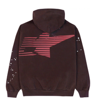 Product Image Of Sp5der Arraignee Hoodie Brown Back View