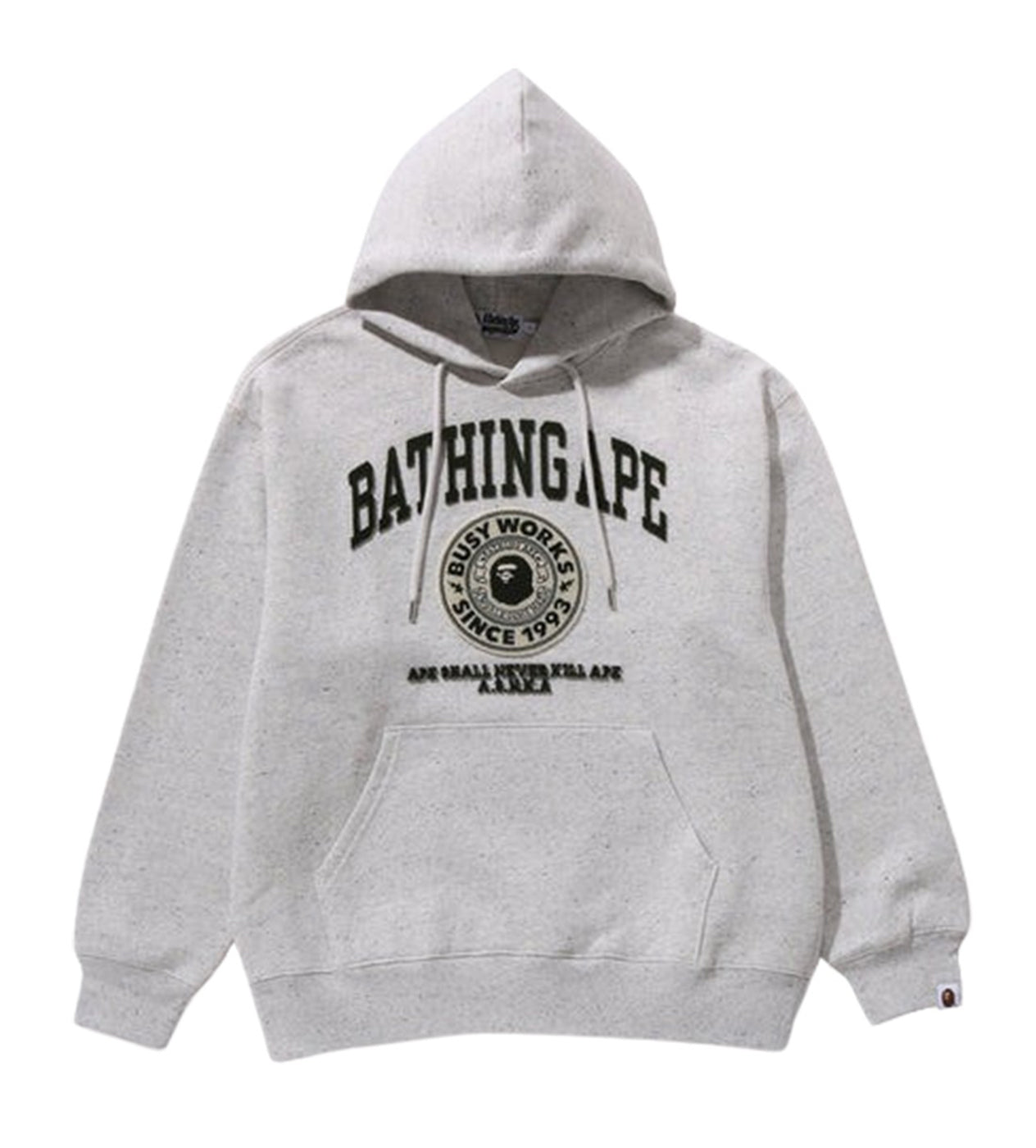 Bape College Graphic Pullover Hoodie Grey