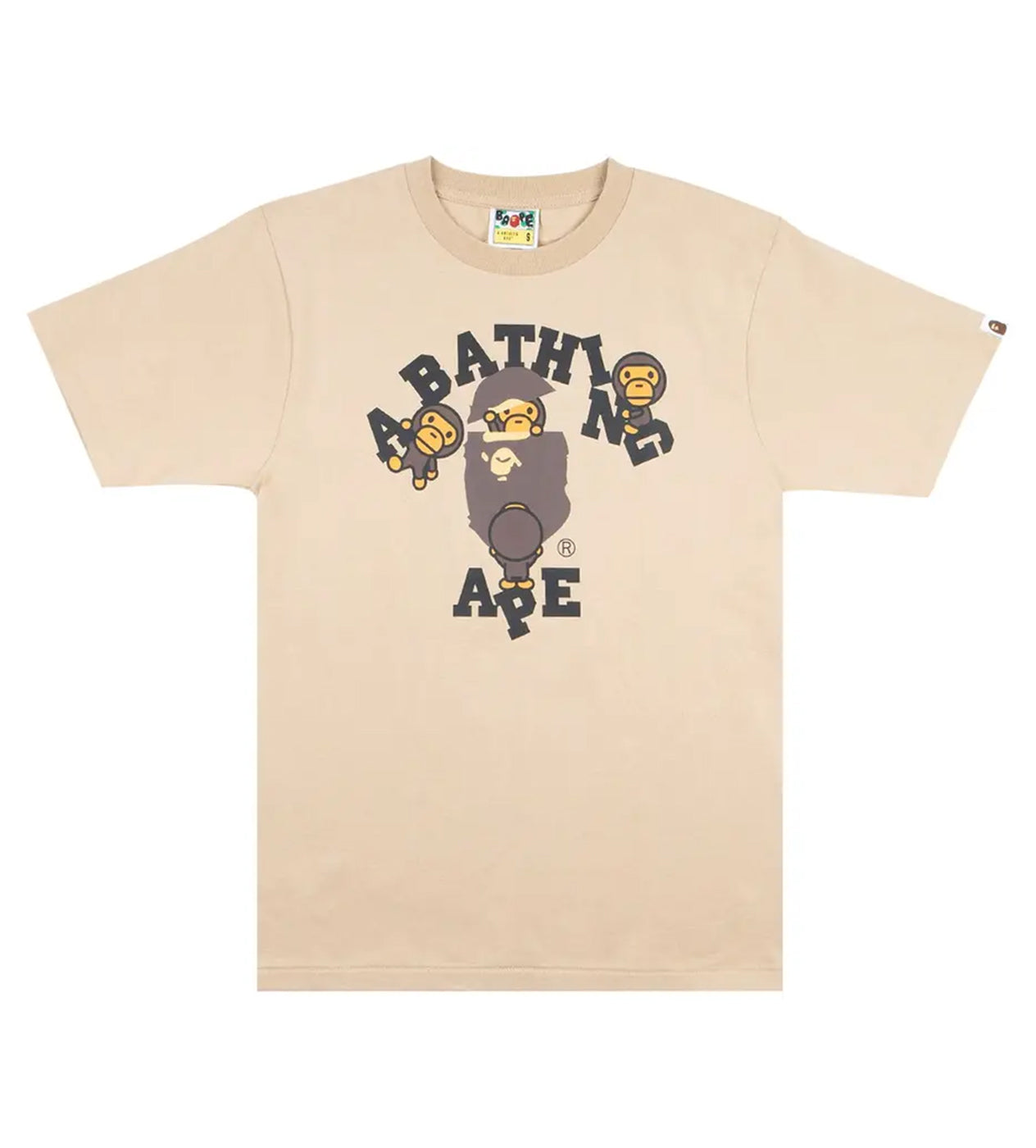 Bape College Milo Tee Beige