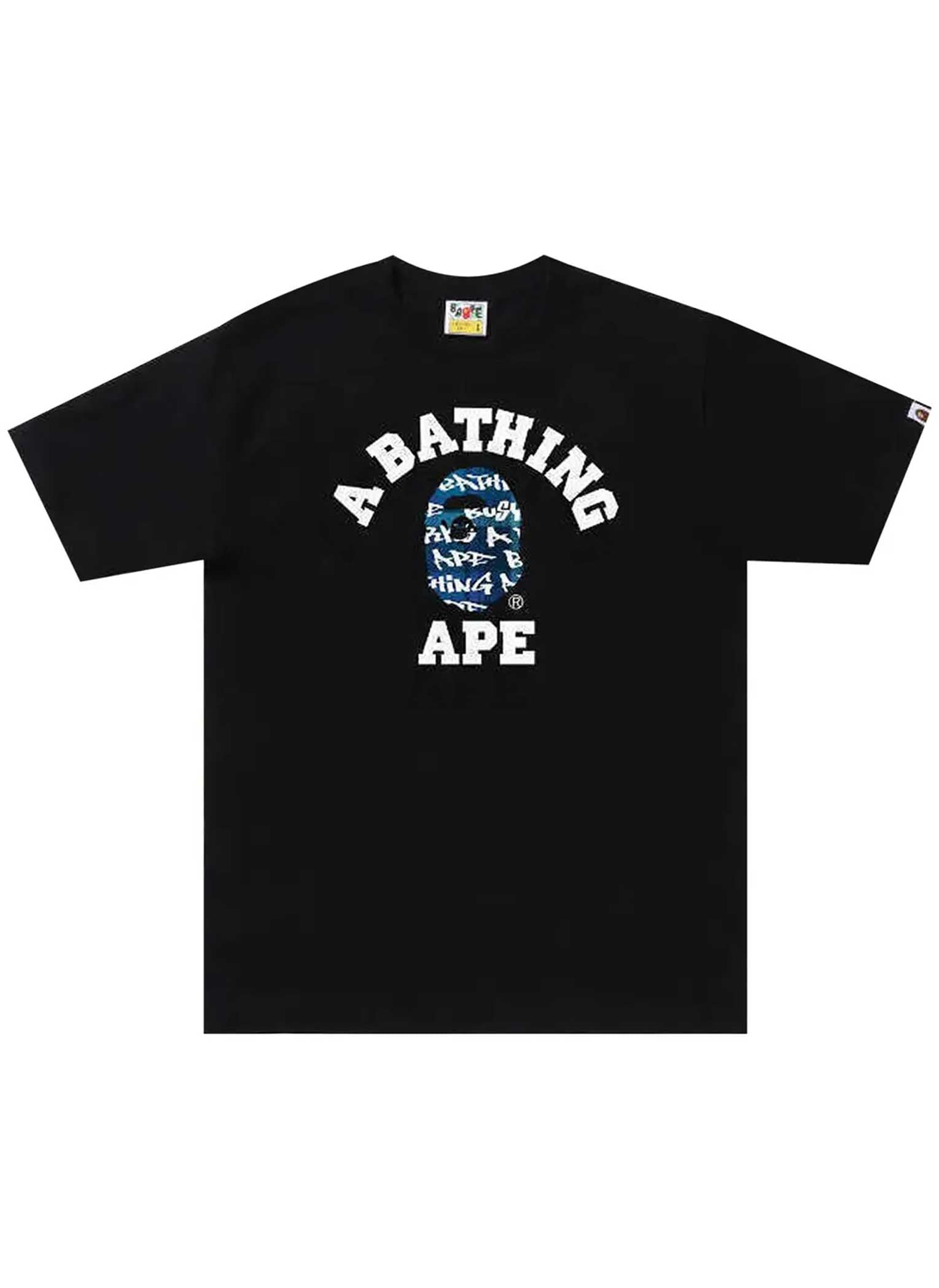 Bape Graffiti Check College Tee Black/Blue