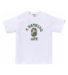 Bape Liquid Camo College Tee White/Olive
