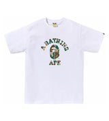 Bape Liquid Camo College Tee White/Olive