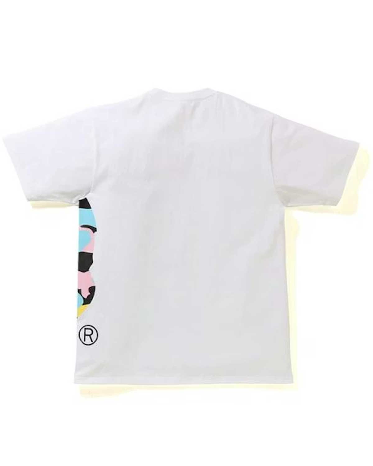 Bape New Multi Camo Side Big Ape Head Tee White
