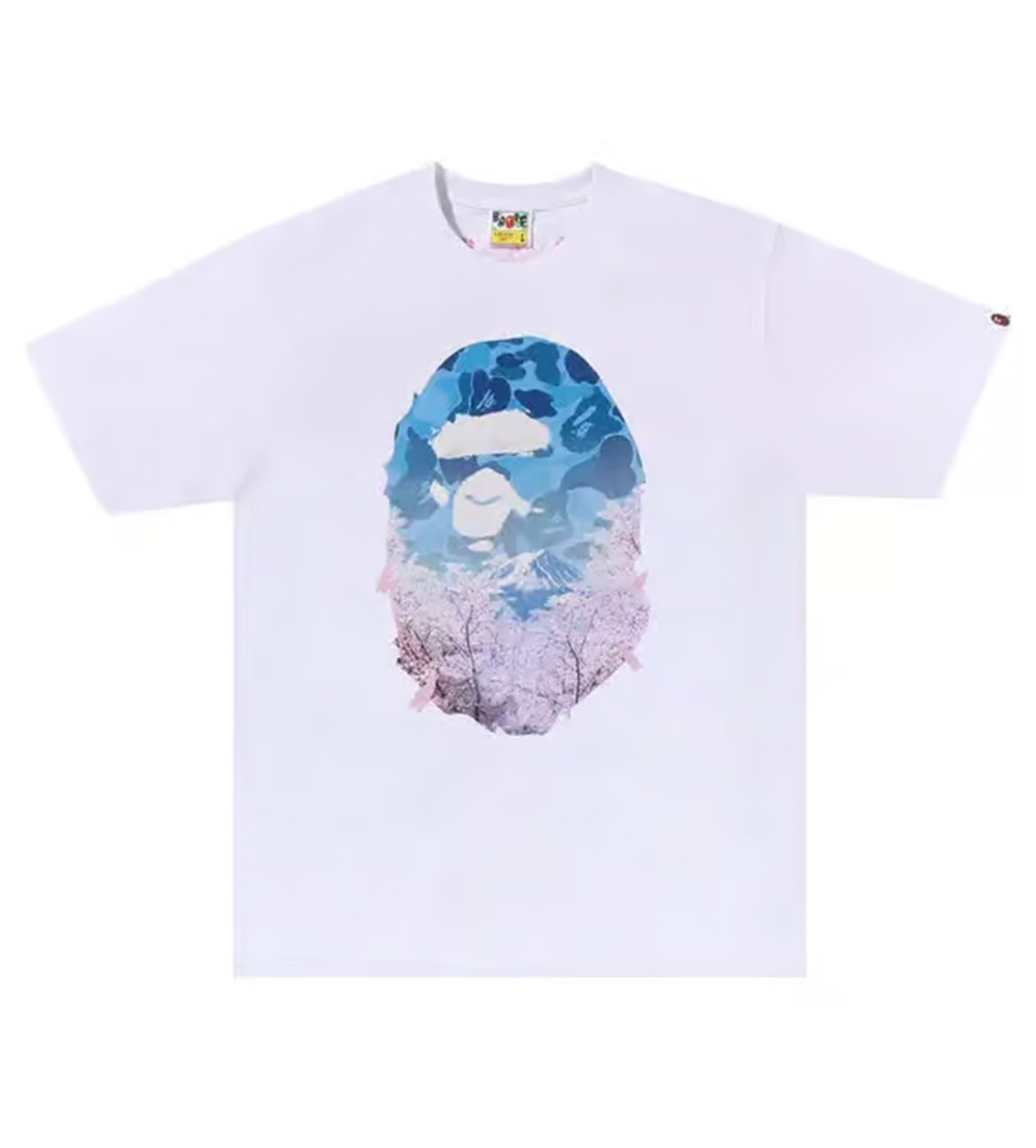 Bape Sakura Photo Ape Head Tee White