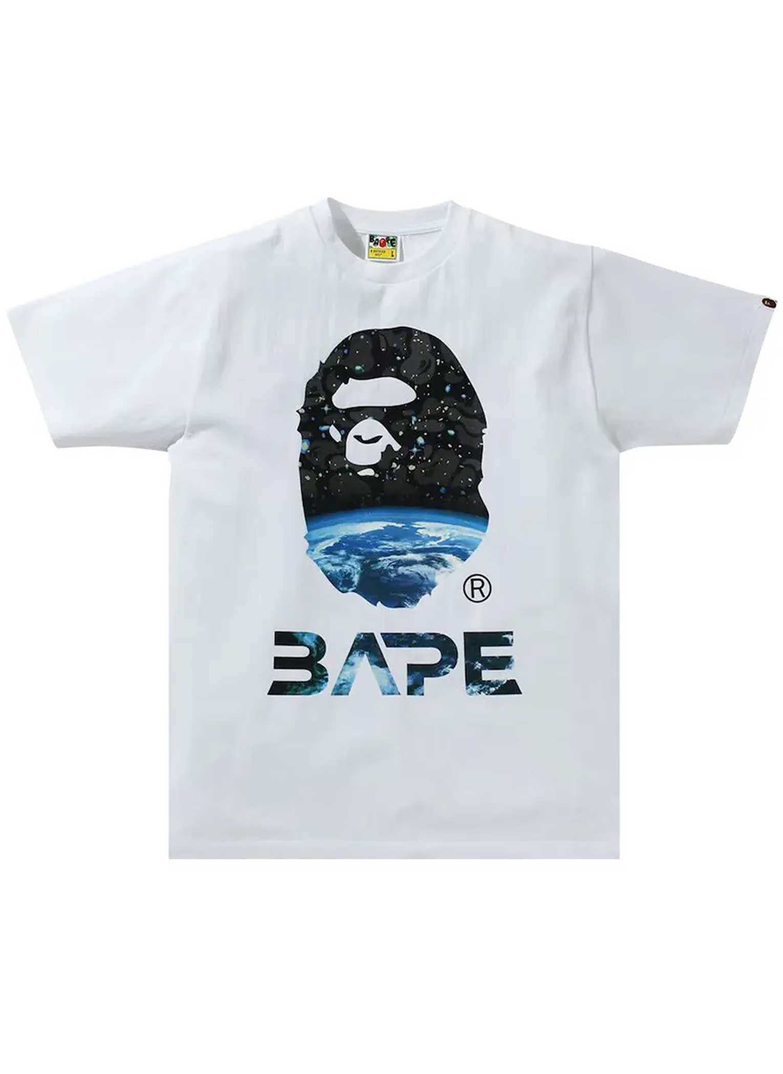 Bape Space Camo Ape Head Tee White