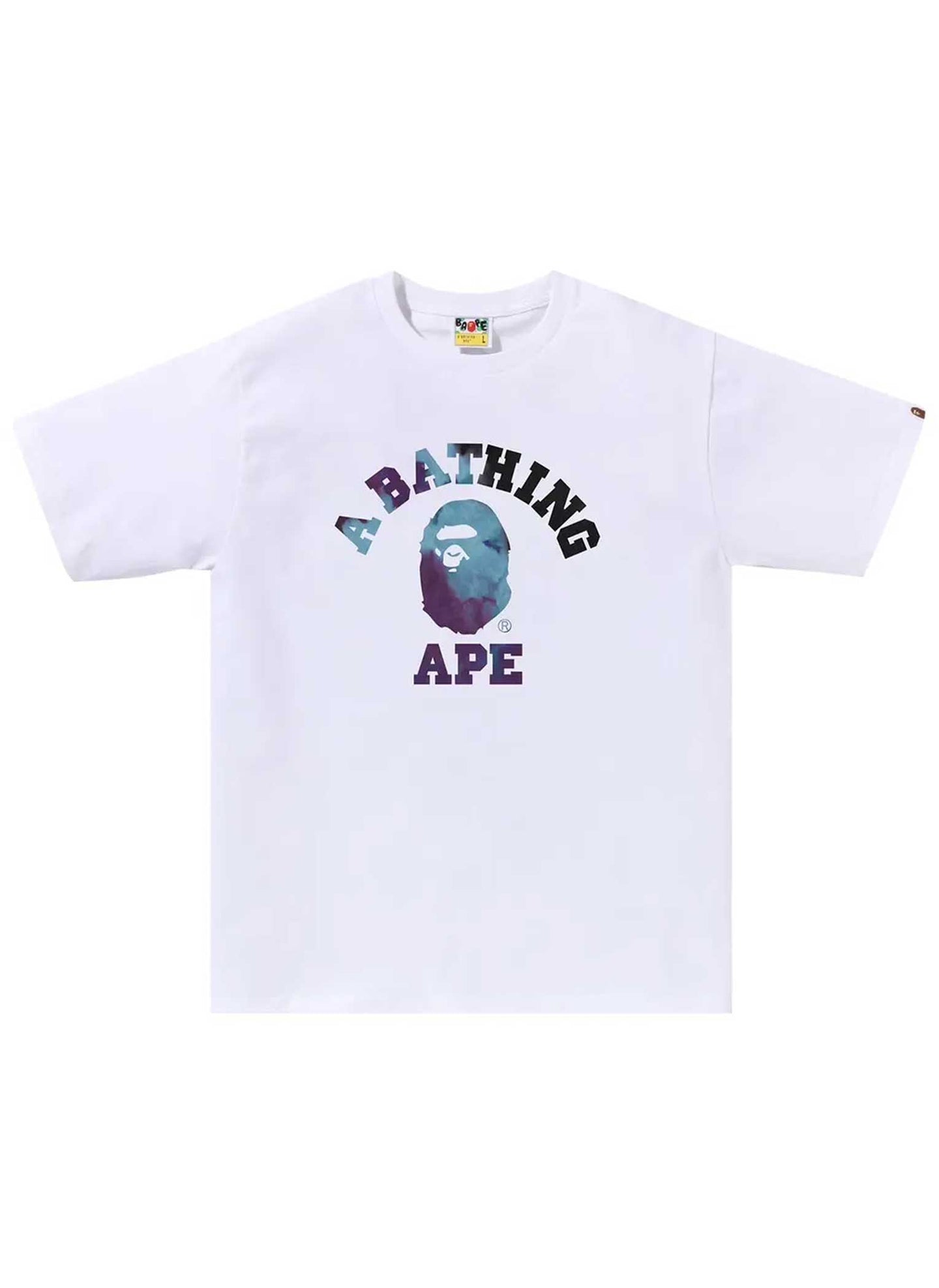 Bape Tie Dye College Tee White/Black