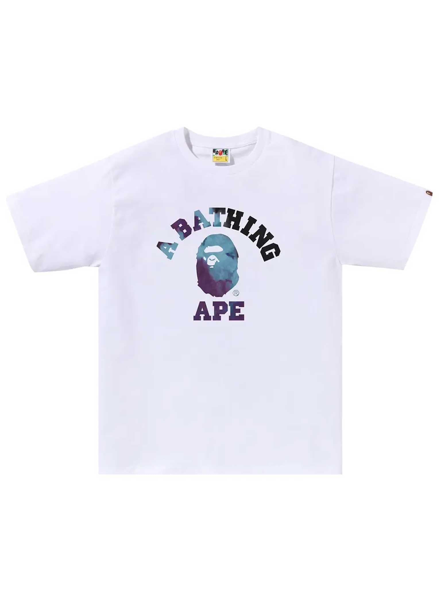 Bape Tie Dye College Tee White/Black