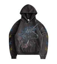 Basketcase Unicorn Hoodie Black front view