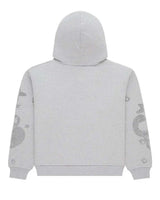 Sp5der Beluga Rhinestone Hoodie Heather Grey