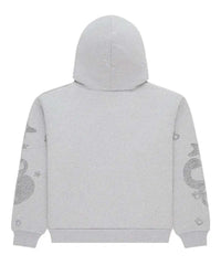 Sp5der Beluga Rhinestone Hoodie Heather Grey